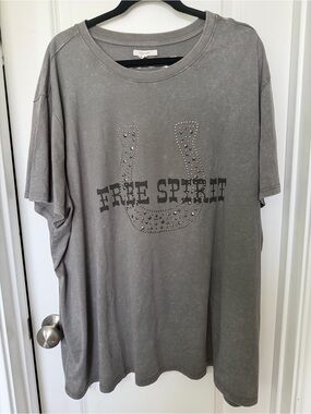 Maurices Gray 'Free Spirit' Studded Horseshoe Tee